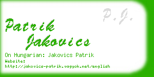 patrik jakovics business card